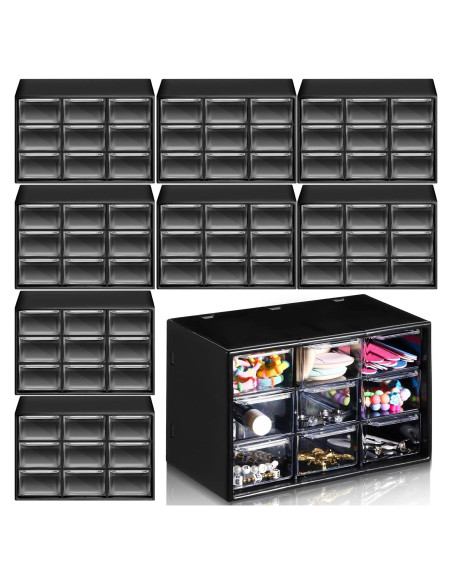 Organizador de Cajones Rtteri 9 Piezas Plástico Negro