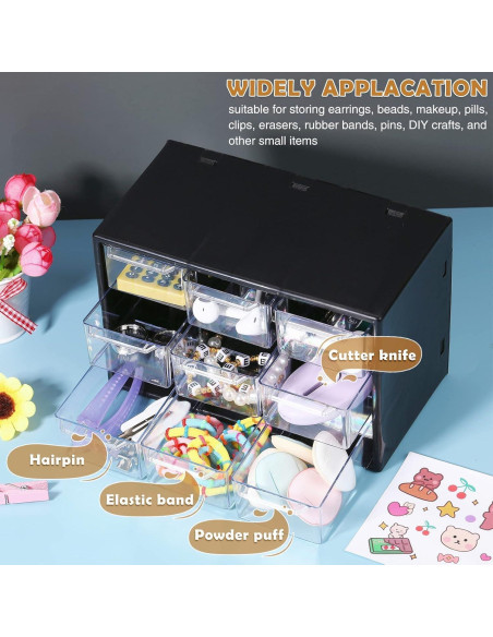 Organizador de Cajones Rtteri 9 Piezas Plástico Negro