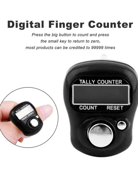 Contador Digital de Dedos FIOTOK 5 Dígitos Ajustable