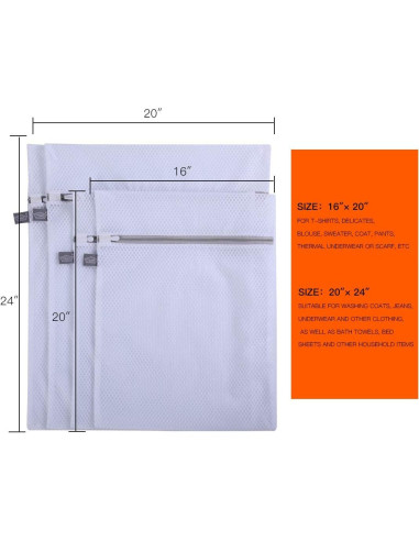 Bolsas de Lavandería Kimmama 4 Piezas Malla 2XL y 2L