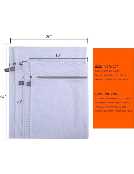 Bolsas de Lavandería Kimmama 4 Piezas Malla 2XL y 2L