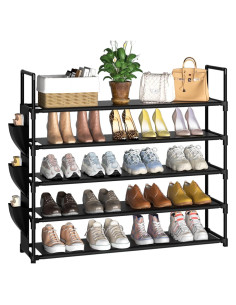 Estante para Zapatos OYREL de 5 Niveles Negro - Organizador para 20-25 Pares