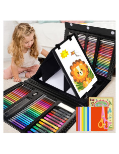 Set de Dibujo 208 Piezas PENCCOR con Caballete y Suministros