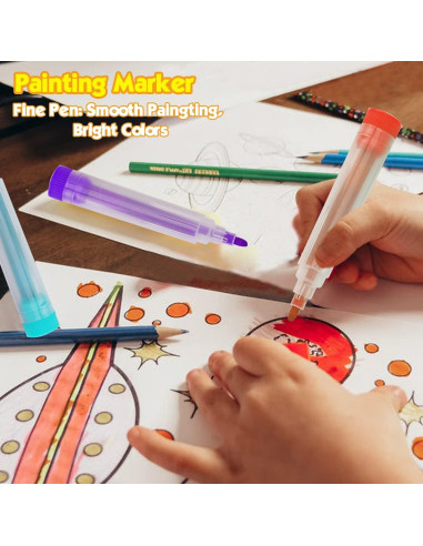 Set de Dibujo 208 Piezas PENCCOR con Caballete y Suministros