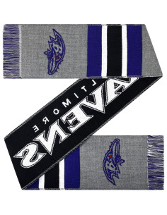 Bufanda Tejida Gris Cuervos de Baltimore Forever Collectibles 2