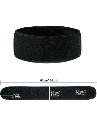 Diademas de Spa Facial 4PCS TOPODO Ajustables Negro