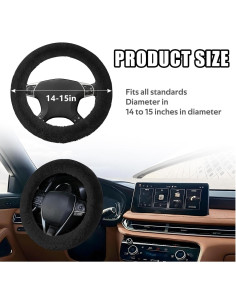 Funda de Volante de Coche Wuyaoyao 15'' Felpa Antideslizante 2