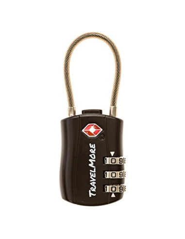 Candado de Combinación TSA TravelMore Negro 1 Paquete 3 Dígitos