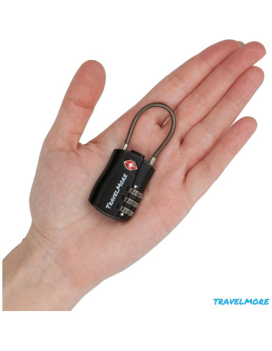 Candado de Combinación TSA TravelMore Negro 1 Paquete 3 Dígitos