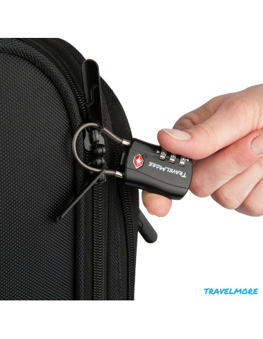 Candado de Combinación TSA TravelMore Negro 1 Paquete 3 Dígitos