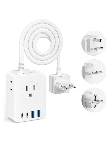 Kit Adaptador Enchufe Viaje Europeo Kakyanill 8 en 1 20W USB C Kit Adaptador Enchufe Viaje Europeo Kakyanill 8 en 1 20W USB C