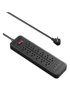 Protector de Sobretensión ZHANGONG 12 Salidas 4 USB 1.52m