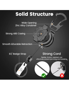 2 Llavero Retráctil POPLOPP con Cierre Magnético 81.28 cm 2