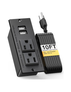 Toma de Corriente Recesada Kungfuking con 2 Enchufes y 2 USB