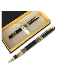 Bolígrafo de lujo HSK negro, recarga negra, 0.5mm, set regalo