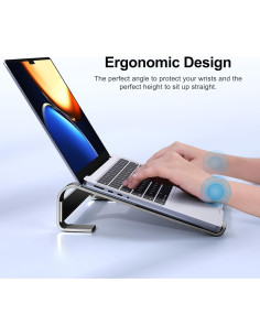 Soporte Ergonómico para Laptop MOKURU - Aluminio Negro 10-17.3'' 2