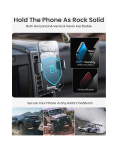 Soporte para Teléfono en Auto LISEN, Ajustable, Negro 2