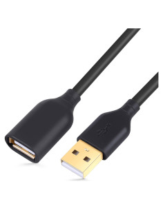 Cable de Extensión USB 2.0 3m Besgoods Negro - Macho a Hembra