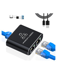 Divisor Ethernet Gigabit LIEZHUA 1 a 2 con USB 1000Mbps
