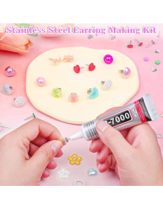 Kit de Pegamento y Suministros para Aretes Anezus - 600 Piezas 2