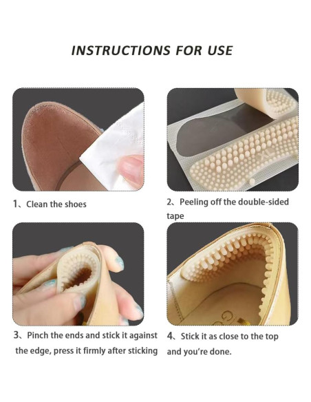 6 Pares de Agarraderas de Silicona JUZI para Talones - Gel Antideslizante