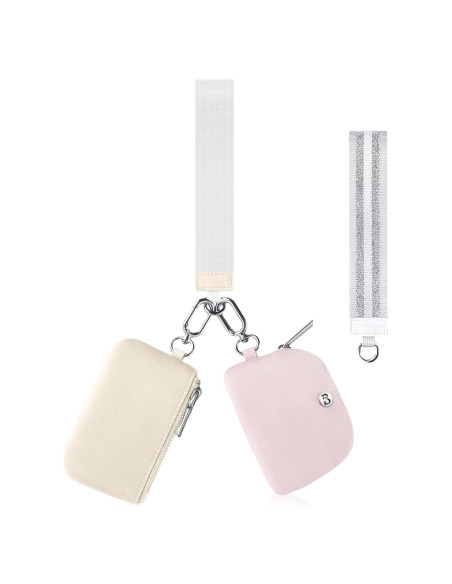 Monedero Muñequera Doble Bolsa Babysun Nylon Impermeable Rosa