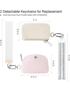 Monedero Muñequera Doble Bolsa Babysun Nylon Impermeable Rosa 2