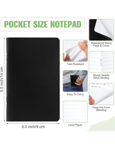 Cuadernos Impermeables Qilery 6 Paquete 9x14 cm Rayado 2