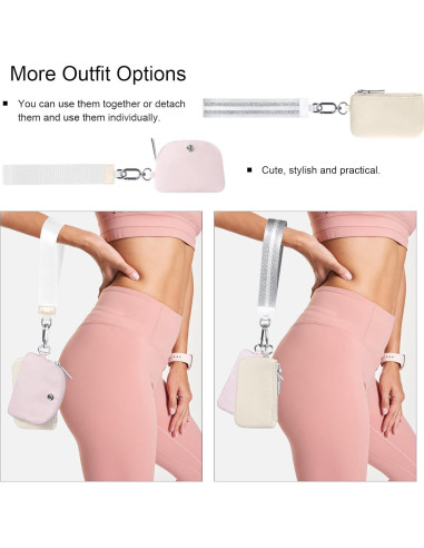 Monedero Muñequera Doble Bolsa Babysun Nylon Impermeable Rosa