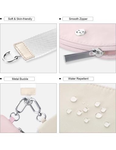 Monedero Muñequera Doble Bolsa Babysun Nylon Impermeable Rosa