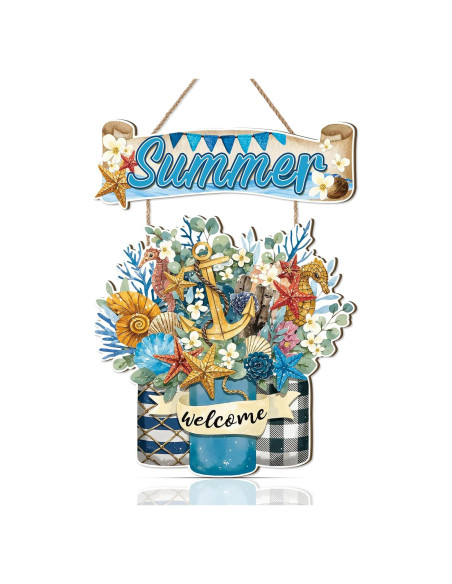 Celestdeco Colgante de Puerta Verano Náutico 29x29 cm