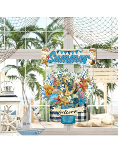 Celestdeco Colgante de Puerta Verano Náutico 29x29 cm 2