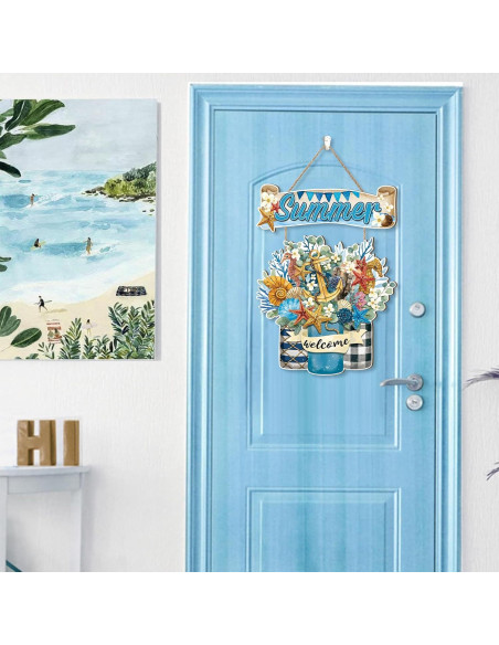 Celestdeco Colgante de Puerta Verano Náutico 29x29 cm