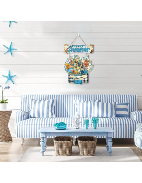 Celestdeco Colgante de Puerta Verano Náutico 29x29 cm