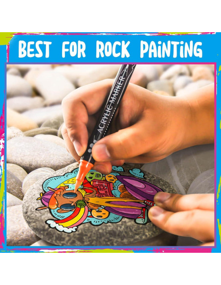 24 Marcadores de Pintura Acrílica Coogert Doble Punta 306g