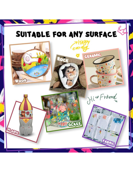 24 Marcadores de Pintura Acrílica Coogert Doble Punta 306g