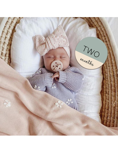 Círculos de Hitos Mensuales para Bebés Cephira - 6 Señales de Madera