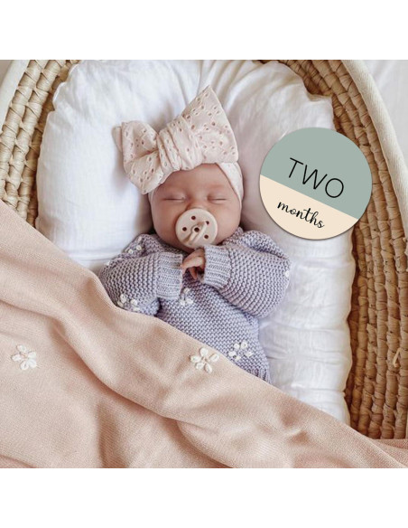 Círculos de Hitos Mensuales para Bebés Cephira - 6 Señales de Madera