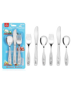 Set de Utensilios para Niños Lehoo Castle Acero Inoxidable 6 Piezas