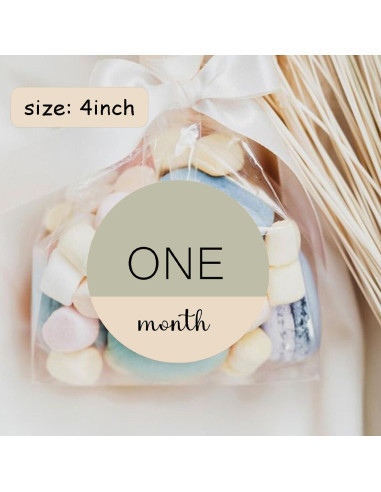 Círculos de Hitos Mensuales para Bebés Cephira - 6 Señales de Madera