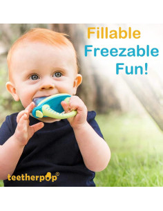 Mordedor Rellenable Teetherpop Azul - Silicona para Bebés 2 Pcs 2