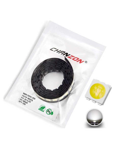 Diodo LED SMD 5050 CHANZON 100 Pcs Blanco 6000K 15-18LM