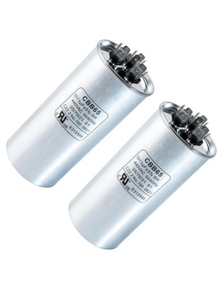 Capacitor Redondo Doble Función 70+7.5 MFD BlueStars - Paquete de 2