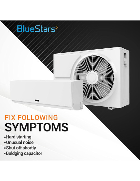 Capacitor Redondo Doble Función 70+7.5 MFD BlueStars - Paquete de 2