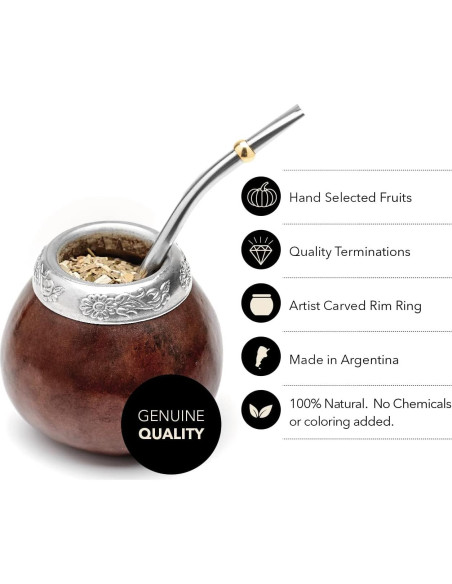 Conjunto de Gourd de Yerba Mate BALIBETOV - 2 Tazas y Bombillas