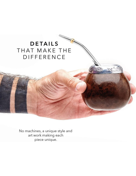 Conjunto de Gourd de Yerba Mate BALIBETOV - 2 Tazas y Bombillas