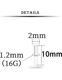 Rretenedores de Piercing de Labio Kridzisw 16G Acrílico Claro 6-12mm 2