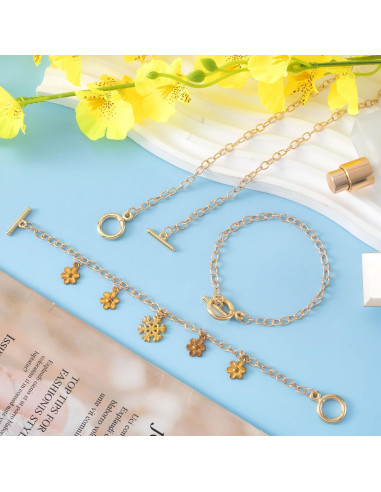 Cadenas de Pulsera DIY Isslly 2 PCS Aleación Dorado 19.5 cm