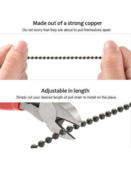 Cadena de Tirar para Ventilador de Techo Dotlite Retro 35 cm Bronce 2Pack