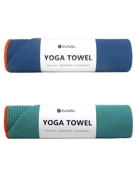 Toalla de Yoga Antideslizante Eunzel 2 Piezas 182x61 cm